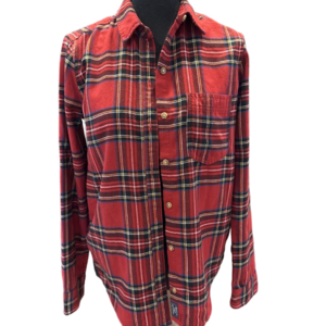 Abercrombie & Fitch Soft Flannel Women's Shirt Red Black Plaid Button Down XS